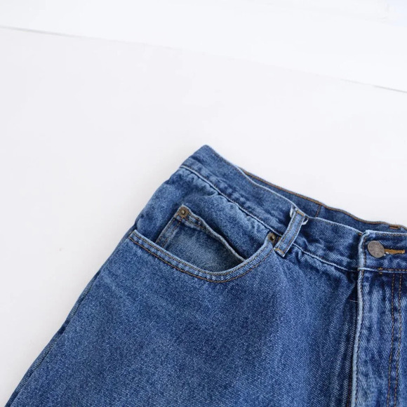 VTG 90S Guide Gear Blue Midwash Plaid Lined Straight Leg 100% Cotton Denim Jeans - Picture 11 of 13